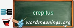 WordMeaning blackboard for crepitus
